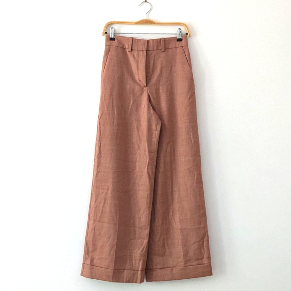 COS Wide Leg High Rise Copper Rust 1970s Style Trousers Size 2
